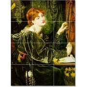 Ceramic Tile Mural-Dante Gabriel Rossetti Mythology Painting 27. 12.75" w x 17" h using 12 4.25 x 4.25 ceramic tiles