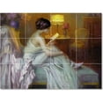thumbnail image 1 of Ceramic Tile Mural-Delphin Enjolras Women Painting 55. 17" w x 12.75" h using (12) 4.25 x 4.25 ceramic tiles, 1 of 3