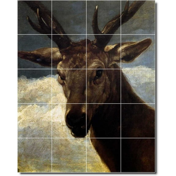Ceramic Tile Mural-Diego Velazquez Animals Painting 17. 17" w x 21.25" h using (20) 4.25 x 4.25 ceramic tiles