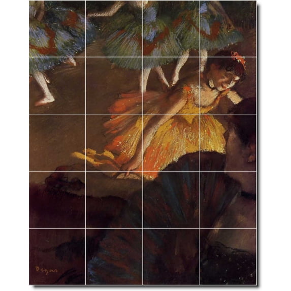 Ceramic Tile Mural-Edgar Degas Dancers Painting 3. 24" w x 30" h using (20) 6 x 6 ceramic tiles