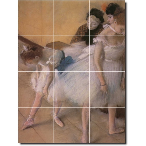 Ceramic Tile Mural-Edgar Degas Dancers Painting 6. 24" w x 32" h using (12) 8 x 8 ceramic tiles