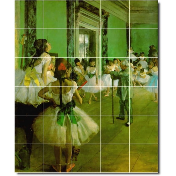 Ceramic Tile Mural-Edgar Degas Dancers Painting 7. 30" w x 36" h using (30) 6 x 6 ceramic tiles