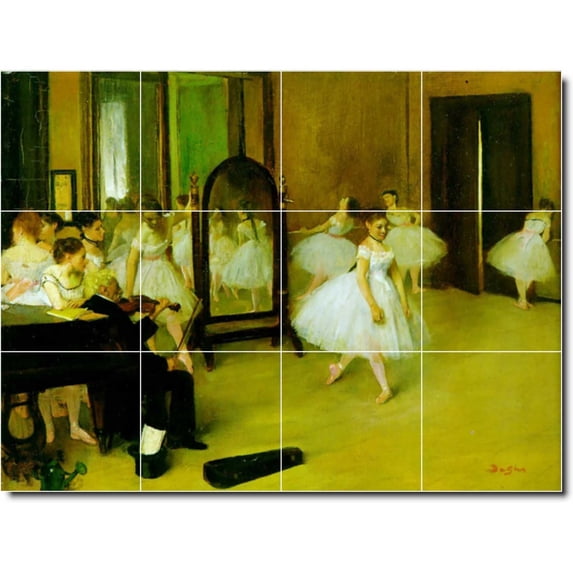 Ceramic Tile Mural-Edgar Degas Dancers Painting 8. 24" w x 18" h using (12) 6 x 6 ceramic tiles
