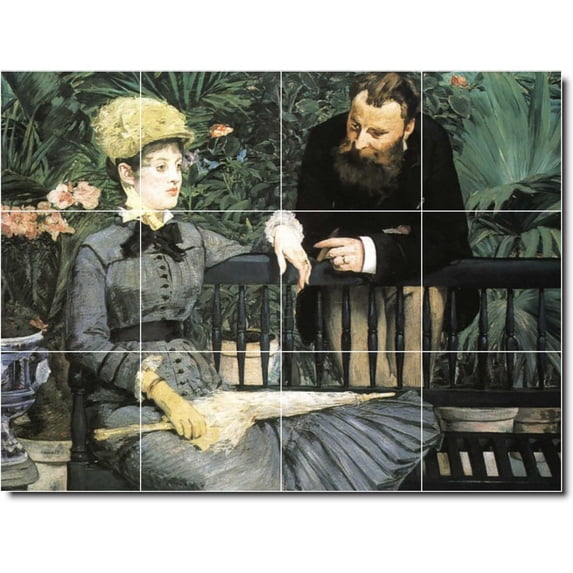 Ceramic Tile Mural-Edouard Manet Men Women Painting 10. 48" w x 36" h using (12) 12 x 12 ceramic tiles