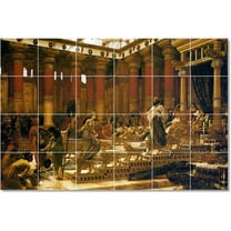 Ceramic Tile Mural-Edward John Poynter Historical Tile Mural Home Remodeling Ideas. 25.5" w x 17" h using (24) 4.25 x 4.25 ceramic tiles