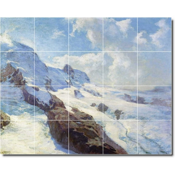 Ceramic Tile Mural-Edward Potthast Landscapes Painting 186. 21.25" w x 17" h using (20) 4.25 x 4.25 ceramic tiles