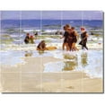thumbnail image 1 of Ceramic Tile Mural-Edward Potthast Waterfront Painting 138. 60" w x 48" h using (20) 12 x 12 ceramic tiles, 1 of 3