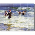 thumbnail image 1 of Ceramic Tile Mural-Edward Potthast Waterfront Painting 145. 30" w x 24" h using (20) 6 x 6 ceramic tiles, 1 of 3