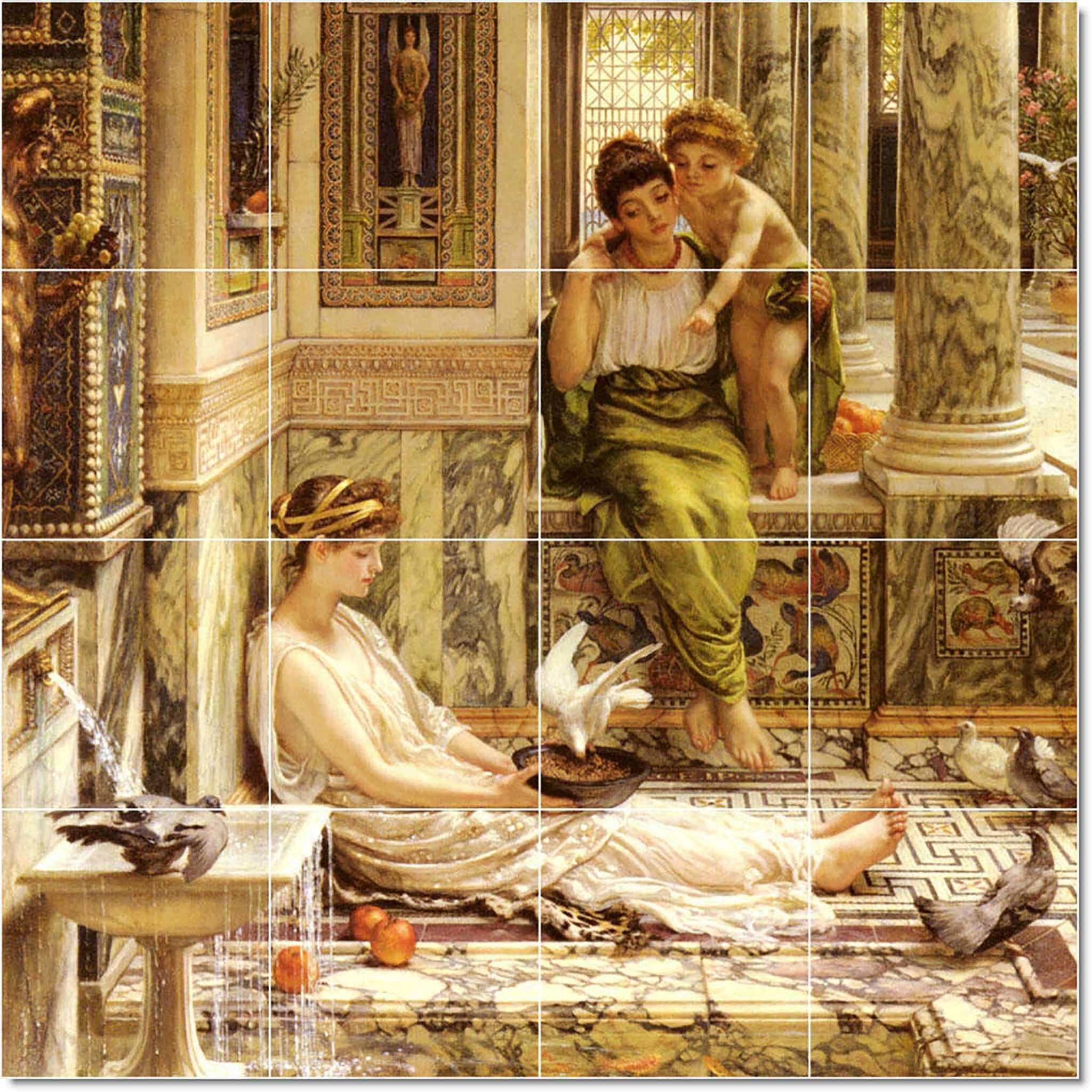 Peinture Murale Carrelée Edward Poynter PT22918 – Fresque 36x48 Pouces, Carreaux 12x12, Multicouleur