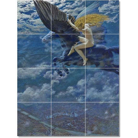 Ceramic Tile Mural-Edward Robert Huges Mythology Painting 41. 24" w x 32" h using (12) 8 x 8 ceramic tiles