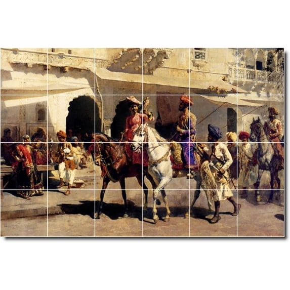 Ceramic Tile Mural-Edwin Weeks City Kitchen Tile Mural 11. 36" w x 24" h using (24) 6 x 6 ceramic tiles