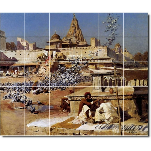 Ceramic Tile Mural-Edwin Weeks Historical 24. 36" w x 30" h using (30) 6 x 6 ceramic tiles
