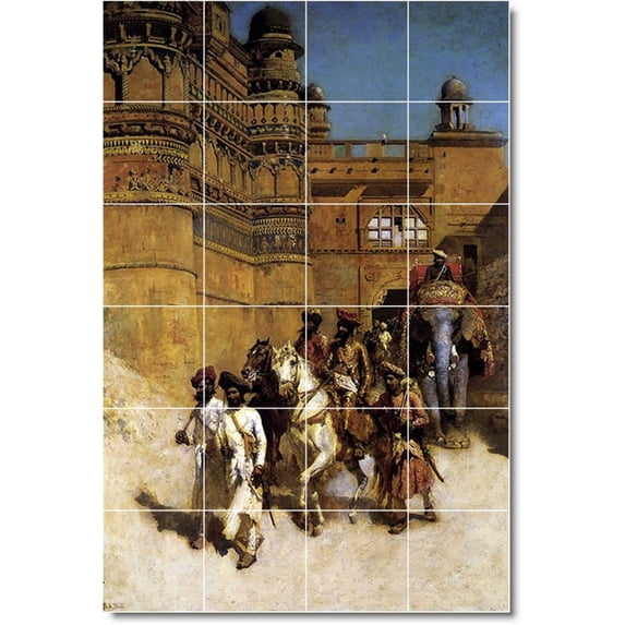 Ceramic Tile Mural-Edwin Weeks Historical 25. 32" w x 48" h using (24) 8 x 8 ceramic tiles