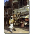 thumbnail image 1 of Ceramic Tile Mural-Edwin Weeks Village Painting 38. 12.75" w x 17" h using (12) 4.25 x 4.25 ceramic tiles, 1 of 3