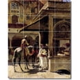 thumbnail image 1 of Ceramic Tile Mural-Edwin Weeks Village Painting 41. 17" w x 21.25" h using (20) 4.25 x 4.25 ceramic tiles, 1 of 3