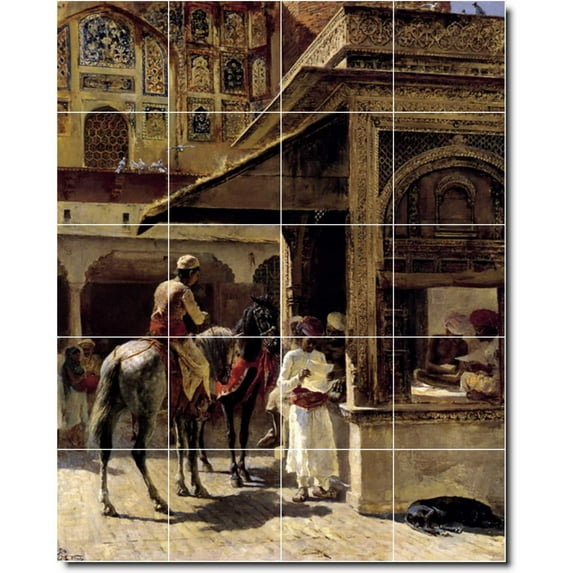 Ceramic Tile Mural-Edwin Weeks Village Painting 41. 32" w x 40" h using (20) 8 x 8 ceramic tiles