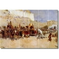 thumbnail image 1 of Ceramic Tile Mural-Edwin Weeks Village Painting 45. 25.5" w x 17" h using (24) 4.25 x 4.25 ceramic tiles, 1 of 3
