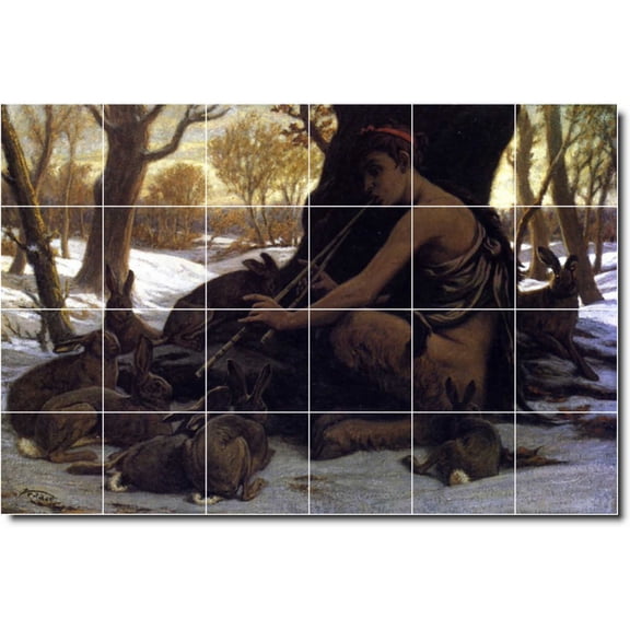 Ceramic Tile Mural-Elihu Vedder Mythology Custom Tile Mural 19. 36" w x 24" h using (24) 6 x 6 ceramic tiles