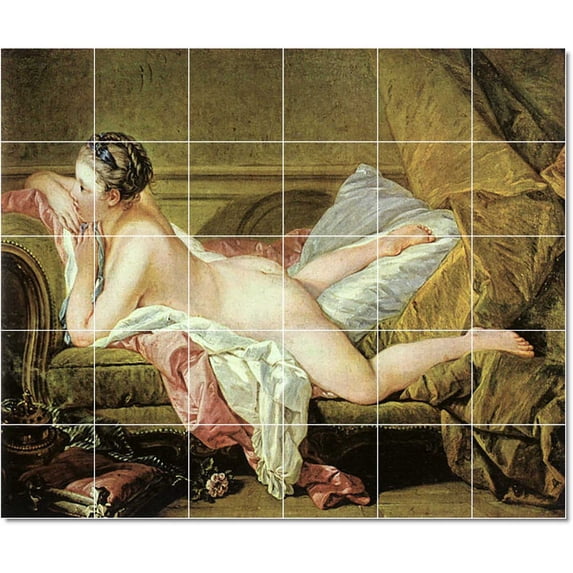 Ceramic Tile Mural-Francois Boucher Nudes Tile Mural Modern House Renovations. 36" w x 30" h using (30) 6 x 6 ceramic tiles