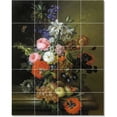 thumbnail image 1 of Ceramic Tile Mural-Franz Xaver Petter Flowers Painting 55. 24" w x 32" h using (12) 8 x 8 ceramic tiles, 1 of 3