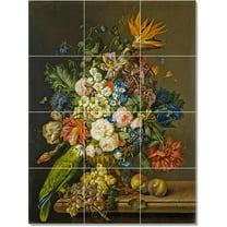 Ceramic Tile Mural-Franz Xaver Petter Flowers Tile Mural Commercial Renovations Ideas. 21.25" w x 25.5" h using (30) 4.25 x 4.25 ceramic tiles