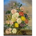 thumbnail image 1 of Ceramic Tile Mural-Franz Xaver Petter Flowers Tile Mural Remodeling Design. 48" w x 40" h using (30) 8 x 8 ceramic tiles, 1 of 3