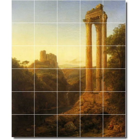 Ceramic Tile Mural-Frederic Church Historical 27. 30" w x 36" h using (30) 6 x 6 ceramic tiles