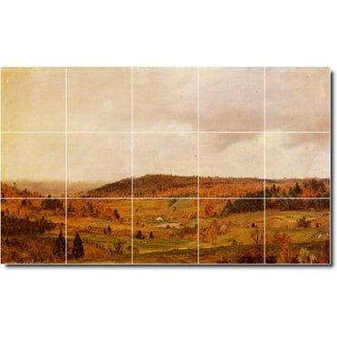 Ceramic Tile Mural-Frederic Church Landscapes Painting 201. 21.25" w x 12.75" h using (15) 4.25 x 4.25 ceramic tiles