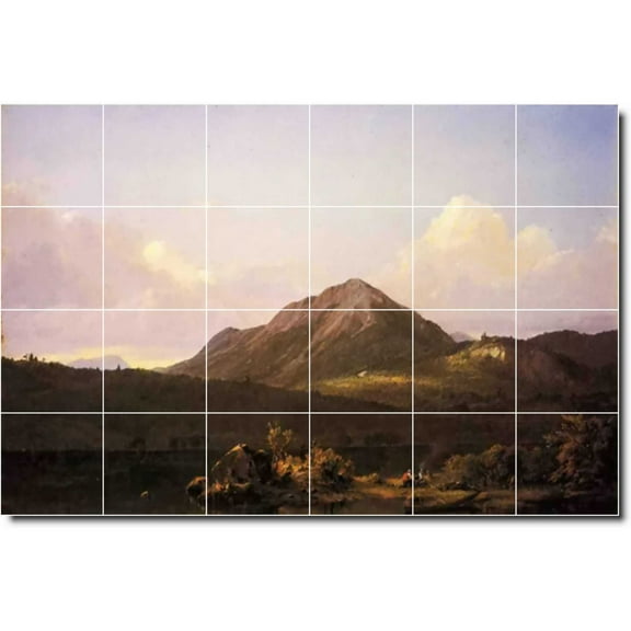 Ceramic Tile Mural-Frederic Church Landscapes Painting 202. 25.5" w x 17" h using (24) 4.25 x 4.25 ceramic tiles