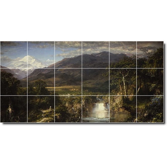 Ceramic Tile Mural-Frederic Church Landscapes Painting 207. 48" w x 24" h using (18) 8 x 8 ceramic tiles