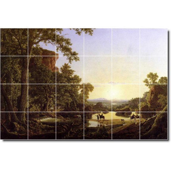 Ceramic Tile Mural-Frederic Church Landscapes Painting 209. 36" w x 24" h using (24) 6 x 6 ceramic tiles