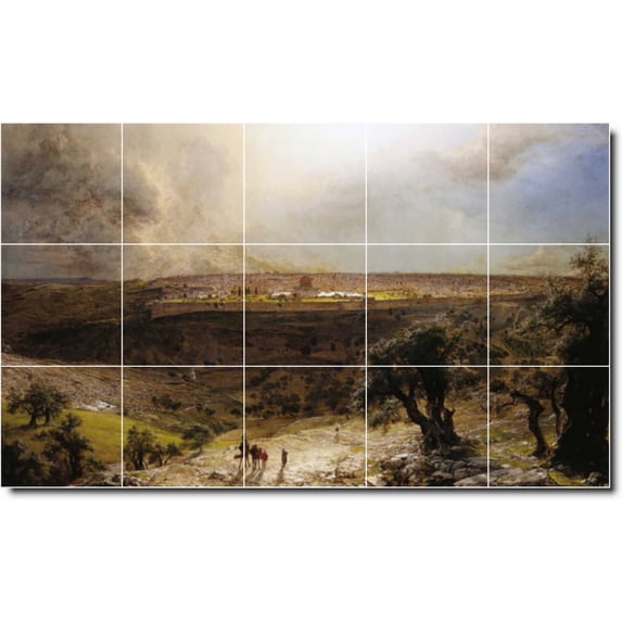 Ceramic Tile Mural-Frederic Church Landscapes Painting 211. 60" w x 36" h using (15) 12 x 12 ceramic tiles