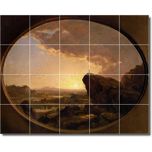 Ceramic Tile Mural-Frederic Church Landscapes Painting 216. 40" w x 32" h using (20) 8 x 8 ceramic tiles