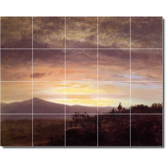 Ceramic Tile Mural-Frederic Church Landscapes Painting 217. 40" w x 32" h using (20) 8 x 8 ceramic tiles