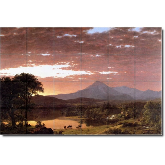 Ceramic Tile Mural-Frederic Church Landscapes Painting 218. 36" w x 24" h using (24) 6 x 6 ceramic tiles
