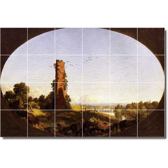 Ceramic Tile Mural-Frederic Church Landscapes Painting 221. 36" w x 24" h using (24) 6 x 6 ceramic tiles