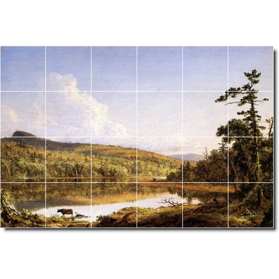 Ceramic Tile Mural-Frederic Church Landscapes Painting 224. 72" w x 48" h using (24) 12 x 12 ceramic tiles