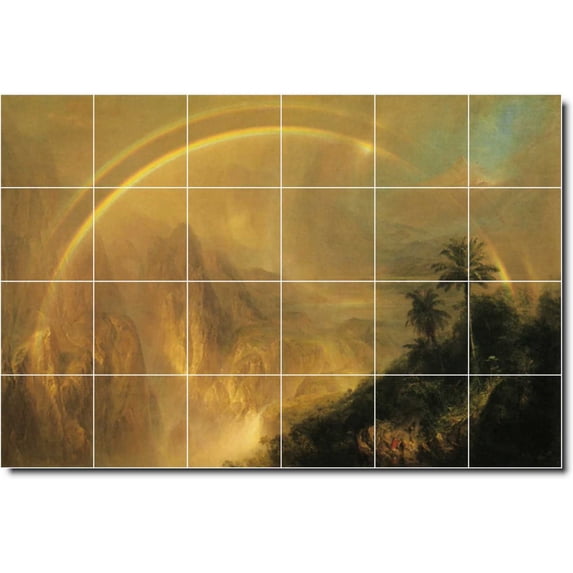 Ceramic Tile Mural-Frederic Church Landscapes Painting 226. 25.5" w x 17" h using (24) 4.25 x 4.25 ceramic tiles