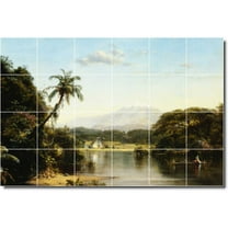 Ceramic Tile Mural-Frederic Church Landscapes Painting 229. 25.5" w x 17" h using (24) 4.25 x 4.25 ceramic tiles