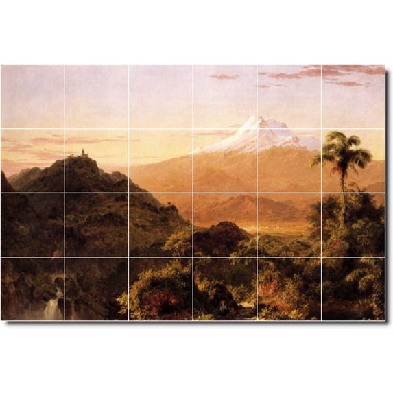 Ceramic Tile Mural-Frederic Church Landscapes Painting 230. 72" w x 48" h using (24) 12 x 12 ceramic tiles