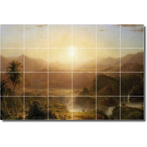 Ceramic Tile Mural-Frederic Church Landscapes Painting 235. 72" w x 48" h using (24) 12 x 12 ceramic tiles
