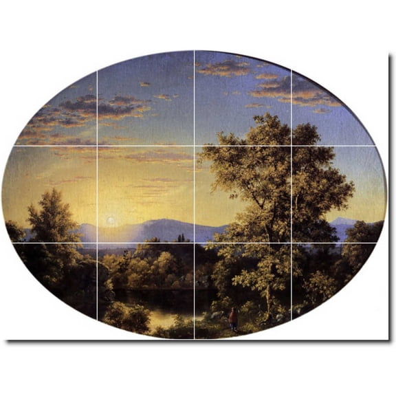 Ceramic Tile Mural-Frederic Church Landscapes Painting 244. 32" w x 24" h using (12) 8 x 8 ceramic tiles