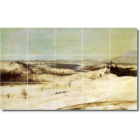 Ceramic Tile Mural-Frederic Church Landscapes Painting 248. 21.25" w x 12.75" h using (15) 4.25 x 4.25 ceramic tiles