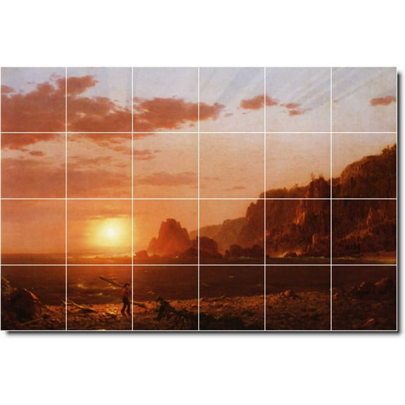 Ceramic Tile Mural-Frederic Church Waterfront Painting 178. 36" w x 24" h using (24) 6 x 6 ceramic tiles