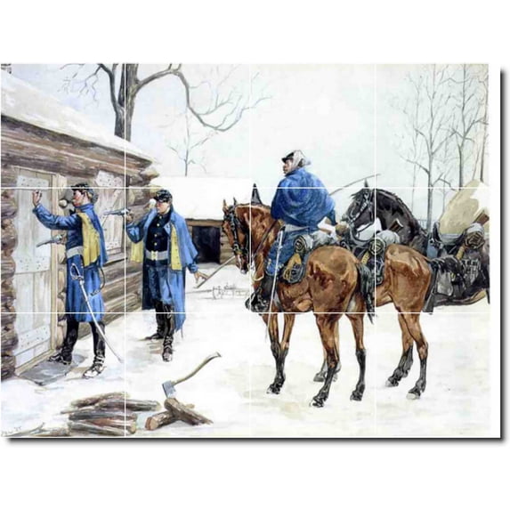 Ceramic Tile Mural-Frederic Remington Western Painting 72. 48" w x 36" h using (12) 12 x 12 ceramic tiles