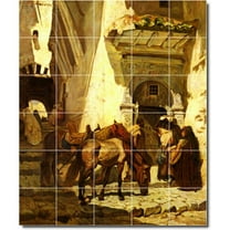 Ceramic Tile Mural-Frederick Bridgman Men Painting 1. 17" w x 12.75" h using (12) 4.25 x 4.25 ceramic tiles