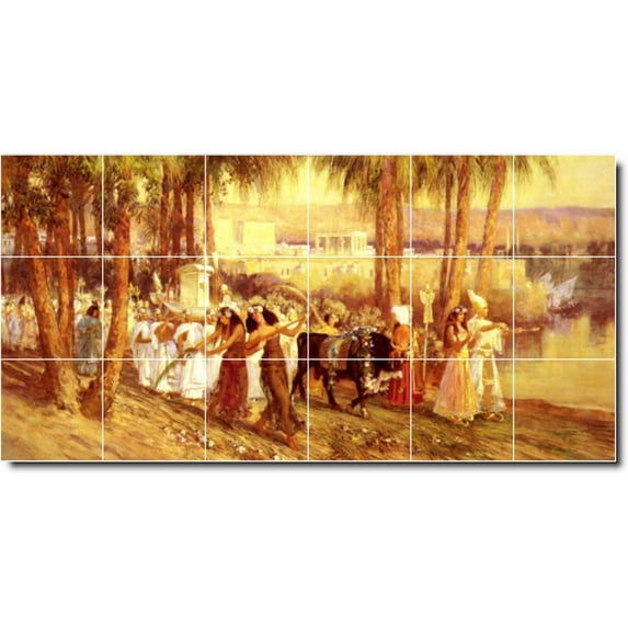 Ceramic Tile Mural-Frederick Bridgman Women Painting 89. 48" w x 36" h using (12) 12 x 12 ceramic tiles