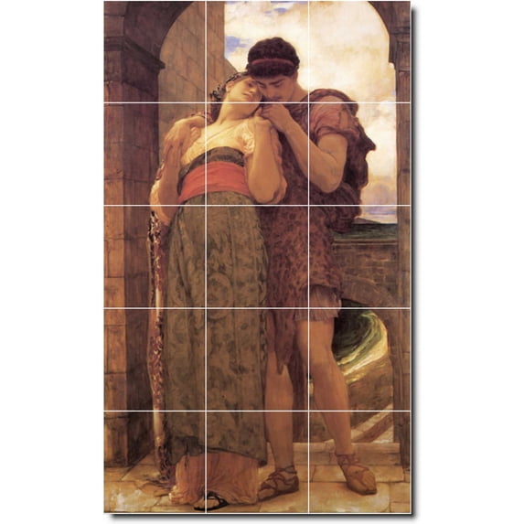 Ceramic Tile Mural-Frederick Leighton Men Women Painting 17. 18" w x 30" h using (15) 6 x 6 ceramic tiles