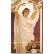 Ceramic Tile Mural-Frederick Leighton Women Painting 97. 12.75" w x 21.25" h using (15) 4.25 x 4.25 ceramic tiles