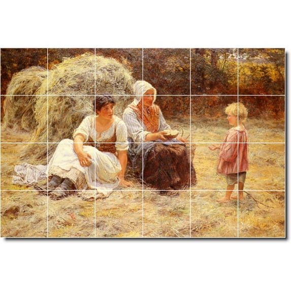 Ceramic Tile Mural-Frederick Morgan Country Painting 142. 36" w x 24" h using (24) 6 x 6 ceramic tiles